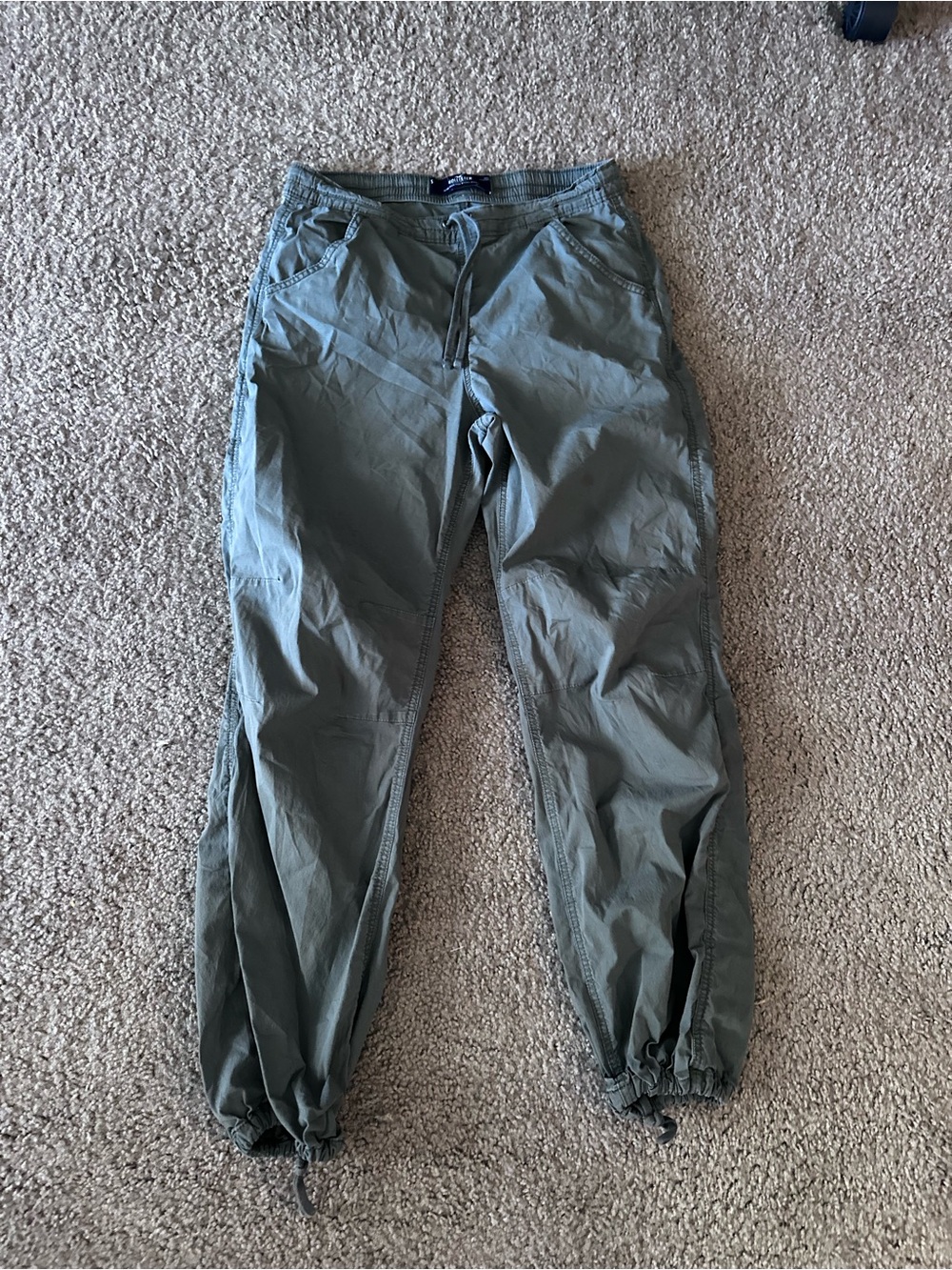 Hollister Olive-Style Drawstring Track Joggers
